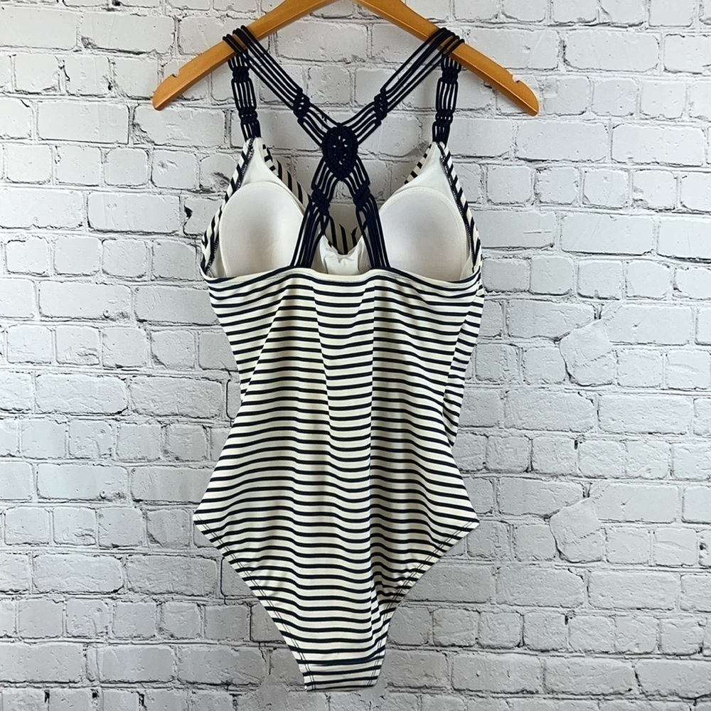 KONA SOL Blue White Stripe w/Macrame Back, Size L - Picture 3 of 4